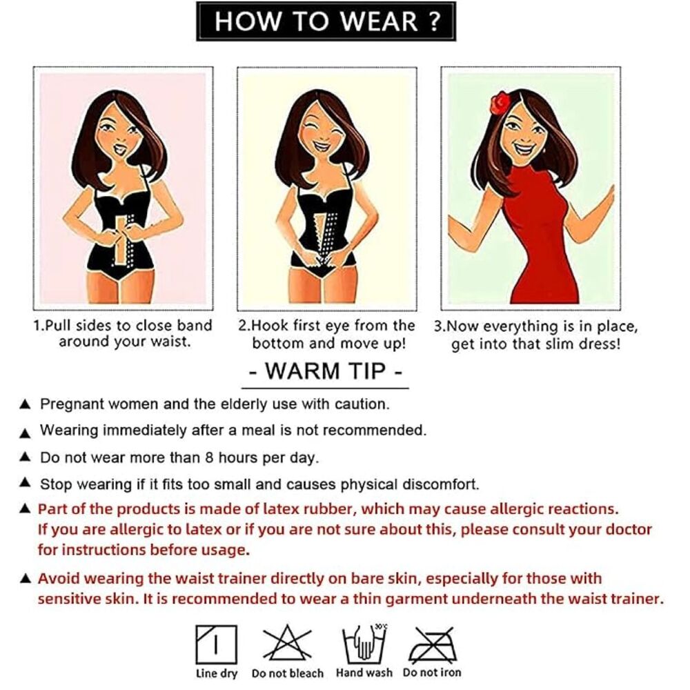 YIANNA Corset Waist Trainer 3XL Beige Underbust Abdominal Hourglass Body Shaper - Picture 7 of 7